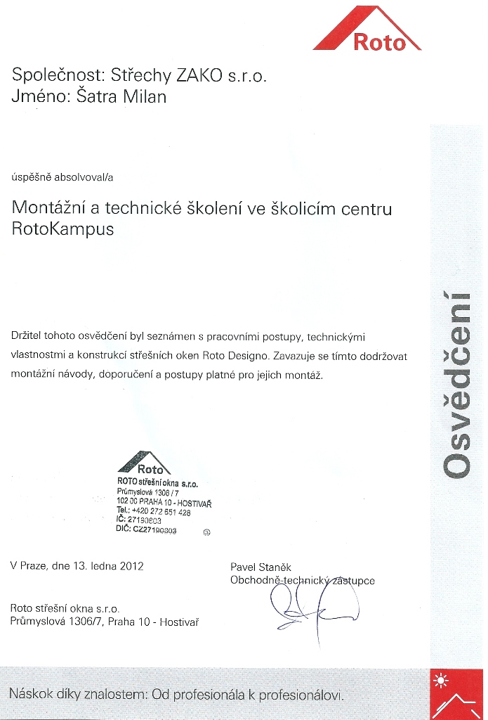 Certifikát 1