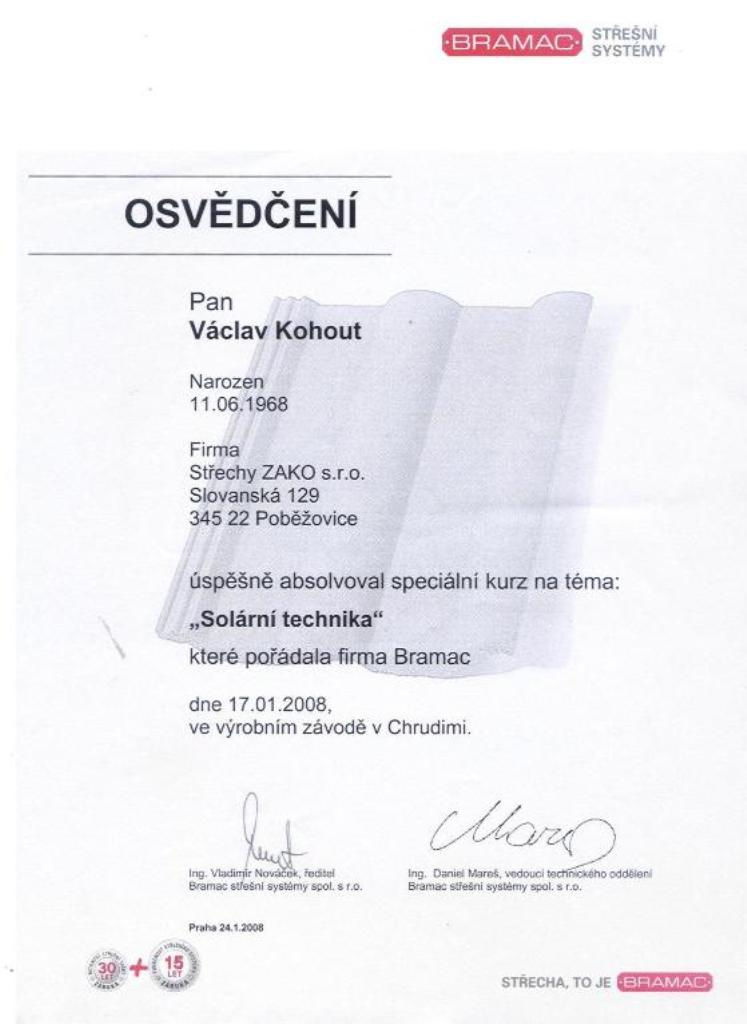 Certifikát 2