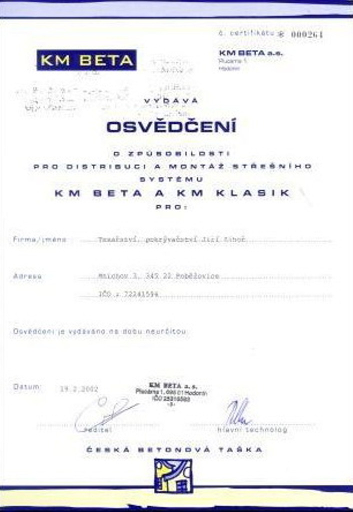 Certifikát 16